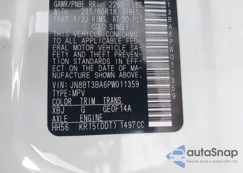 2023 Nissan Rogue Sv Fwd z USA, uszkodzony, nr VIN JN8BT3BA6PW011359